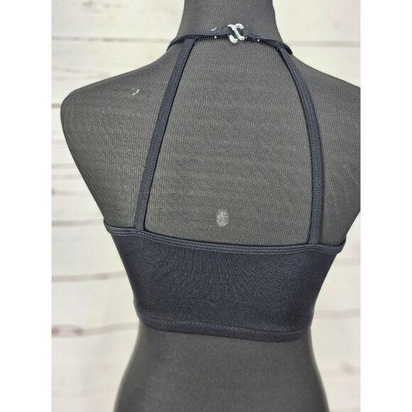 Curtain Call Black Mesh Size Adult Small Halter Dance Costume Top - Picture 5 of 12